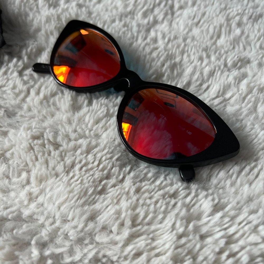 PRISM ACCRA BIO ACETATE SUNGLASSES - BLACK/RED LENS